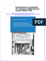 International Business in Australia Before World: Shaping A Multinational Economy Simon Ville Full Chapter Instant Download