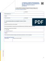 A Foreign Citizen's Registration of The Municipality of Residence - Making A Temporary Address Permanent