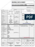 Personal Data Sheet CS Form No. 212 Revised 2017