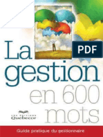 La Gestion en 600 Mots - Jean Pierre Mercier