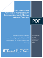 D V P V S V N C T: Efinición Y Alidación de Rotocolo de Erificación para Istemas de Entilación Atural EN Limas Ropicales