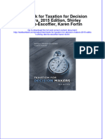 Full Download Test Bank For Taxation For Decision Makers, 2015 Edition, Shirley Dennis-Escoffier, Karen Fortin File PDF Free All Chapter