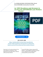 Anesthesia Review 1000 Questions and Answers To Blast The BASICS and Ace The ADVANCED LWW Wolters Kluwer 2024 Scribd Download