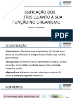 CLASSIFICAÇÃO DOS ALIMENTOS QUANTO À SUA FUNÇÃO NO ORGANISMO - Nutrição e Dietética Aula II