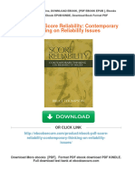 Full Download (Ebook PDF) Score Reliability: Contemporary Thinking On Reliability Issues PDF