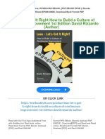 PDF Lean Let S Get It Right How To Build A Culture of Continuous Improvement 1st Edition David Rizzardo (Author) Download