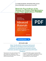 PDF Advanced Materials Proceedings of The International Conference On Physics and Mechanics of New Materials and Their Applications PHENMA 2019 Ivan A. Parinov Download