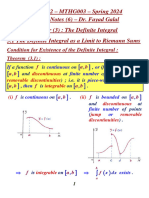 Calculus 2 - MTHG003 - Lecture Notes (6) - Spring 2024 - Dr. Fayad Galal