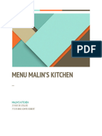 Menu Malins Kitchen