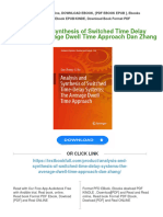 Get Analysis and Synthesis of Switched Time Delay Systems The Average Dwell Time Approach Dan Zhang Free All Chapters