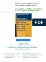 Get Computing, Communication and Signal Processing: Proceedings of ICCASP 2018 Brijesh Iyer Free All Chapters