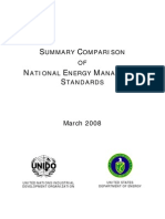 Summary Comparison of National Energy Management Standards