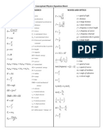 Conceptual Physics Equation Sheet