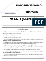 Prova 3 - HISTÓRIA - 7º Ano Manhã