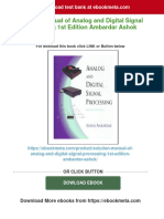 Solution Manual of Analog and Digital Signal Processing 1st Edition Ambardar Ashok 2024 Scribd Download