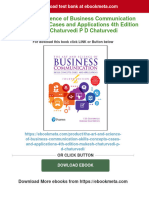 The Art and Science of Business Communication Skills Concepts Cases and Applications 4th Edition Mukesh Chaturvedi P D Chaturvedi