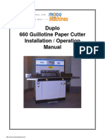 Duplo 660p Hydraulic Stack Paper Cutter Operations Manual