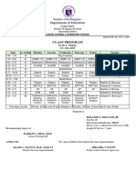 Class Schedule Grades 5 To 6 Sy 2024-2025