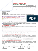 Xii - Chemistry Unit Test 2024 - Answerkey