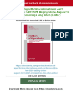 Frontiers of Algorithmics International Joint Conference IJTCS FAW 2021 Beijing China August 16 19 2021 Proceedings Jing Chen (Editor)