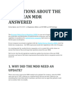 8 Questions About The European MDR Answered