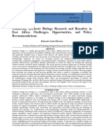 Enhancing Synthetic Biology Research and Biosafety in East Africa: Challenges, Opportunities, and Policy Recommendations