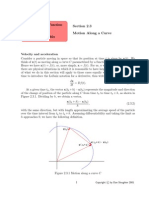 The Calculus of Functions Of: Section 2.3 Motion Along A Curve