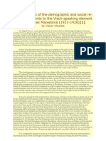 Vlasis Vlasidis - Consequences of The Demographic and Social Re-Arrangements To The Vlach-Speaking Element of Greek Macedonia (1923-1926)