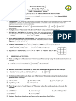 LAS2 NMP Q1 Math9 Special Products and Factors