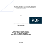 Knowledge and Attitude of Parents Towards Sex Education and Reproductive Health in Selected Catholic Churches in Warri, Delta State