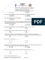 2022 2023 Mathematics 5 Diagnostic Test