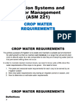 Irrigation Systems and Water Management (ASM 221)