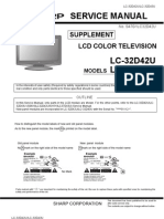 Sharp U Lc-32d43u LCD TV Supplemental Manual