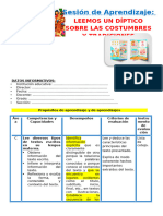 1° Sesión Día 1 Com Leemos Un Díptico Sobre Las Costumbres y Tradiciones