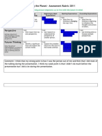 Nicky. H - Sharing The Planet - Summative Assessment Rubric 2011