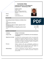 Curriculum Vitae: Post Graduate Diploma in Management Specialization: Marketing & IRM