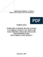 Especificaciones Líneas de Trnasmisión