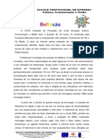 Reflexão Critica de CCM (Cultura, Comunicação e Media)