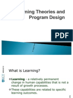 Learning Theories and Program Design