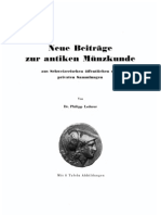 Neue Beiträge Zur Antiken Münzkunde Aus Schweizerischen Öffentlichen Und Privaten Sammlungen. (I) / Von Phillip Lederer