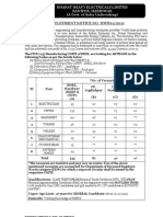 Employment Notice No. Hwr01/2011: Bharat Heavy Electricals Limited Ranipur, Haridwar (A Govt. of India Undertaking)