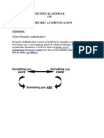 ON Biometric Authentication: Technical Seminar