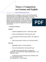 Verb Tenses - A Comparison Between German and English