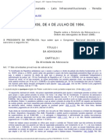 Lei - 8906 - 94 (Estatuto Da Advocacia e Da OAB)