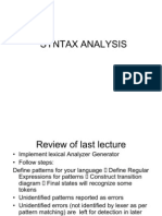 Syntax Analysis