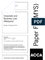 Corporate and Business Law (Malaysia) : Monday 12 December 2011