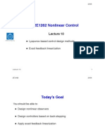 2E1262 Nonlinear Control: Lyapunov-Based Control Design Methods Exact Feedback Linearization