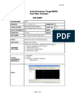 Kolej Kemahiran Tinggi MARA Pasir Mas, Kelantan.: Job Sheet