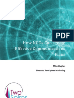 How Ngos Can Create Effective Communications Plans: Mike Hughes Director, Two Spires Marketing