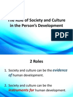 The Role of Society and Culture in The Person's Development